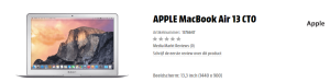 Media Markt Black Friday aanbieding 1 Apple Macbook Air 13 CTO voor 1079 euro